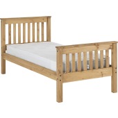 Monaco 3' High End Bed Distressed Waxed Pine